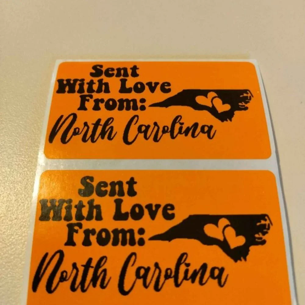 💙100 North Carolina- Shipping Labels Thermal Packaging Stickers 2.25